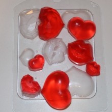 Форма для отливки шоколада "Сердечки поцелуйчики"